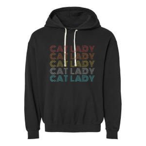 Retro Cat Lady Funny 2024 President Kamala Harris Garment-Dyed Fleece Hoodie