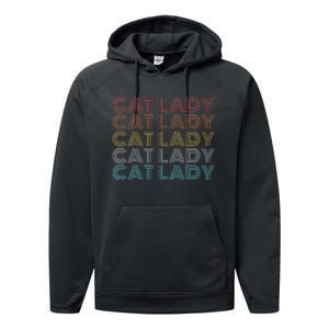 Retro Cat Lady Funny 2024 President Kamala Harris Performance Fleece Hoodie