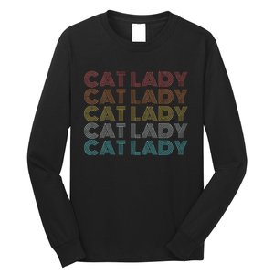 Retro Cat Lady Funny 2024 President Kamala Harris Long Sleeve Shirt