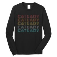 Retro Cat Lady Funny 2024 President Kamala Harris Long Sleeve Shirt