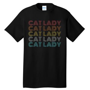 Retro Cat Lady Funny 2024 President Kamala Harris Tall T-Shirt