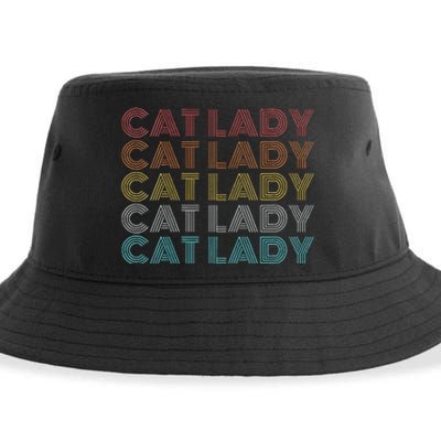 Retro Cat Lady Funny 2024 President Kamala Harris Sustainable Bucket Hat