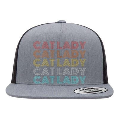 Retro Cat Lady Funny 2024 President Kamala Harris Flat Bill Trucker Hat