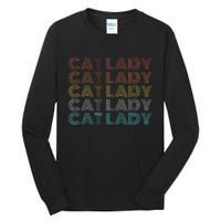 Retro Cat Lady Funny 2024 President Kamala Harris Tall Long Sleeve T-Shirt