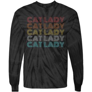 Retro Cat Lady Funny 2024 President Kamala Harris Tie-Dye Long Sleeve Shirt