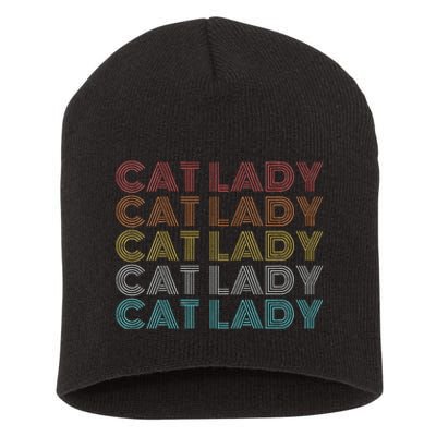 Retro Cat Lady Funny 2024 President Kamala Harris Short Acrylic Beanie