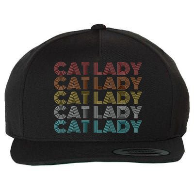 Retro Cat Lady Funny 2024 President Kamala Harris Wool Snapback Cap