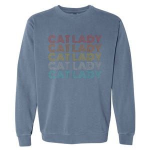 Retro Cat Lady Funny 2024 President Kamala Harris Garment-Dyed Sweatshirt