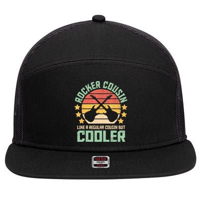 Rocker Cousin Like A Regular Cousin But Cooler 7 Panel Mesh Trucker Snapback Hat