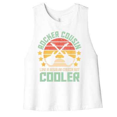 Rocker Cousin Like A Regular Cousin But Cooler Women's Racerback Cropped Tank