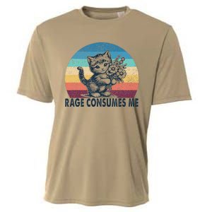 Rage Consumes Me Cat Flower Cute Kitty Cat Meme Cooling Performance Crew T-Shirt