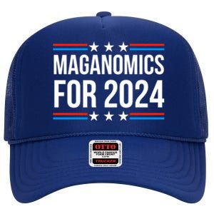 Republican Conservative Maganomics 2024 Pro Trump Gift High Crown Mesh Back Trucker Hat