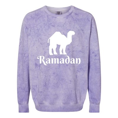 Ramadan Camel Muslim Gift Ramadan Mubarak Colorblast Crewneck Sweatshirt