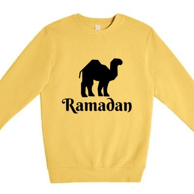 Ramadan Camel Muslim Gift Ramadan Mubarak Premium Crewneck Sweatshirt