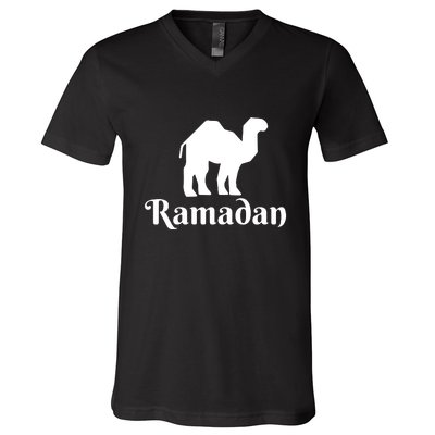 Ramadan Camel Muslim Gift Ramadan Mubarak V-Neck T-Shirt