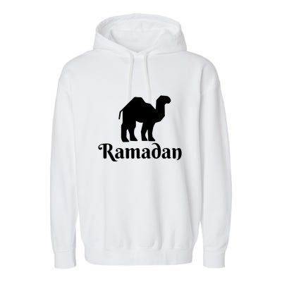 Ramadan Camel Muslim Gift Ramadan Mubarak Garment-Dyed Fleece Hoodie