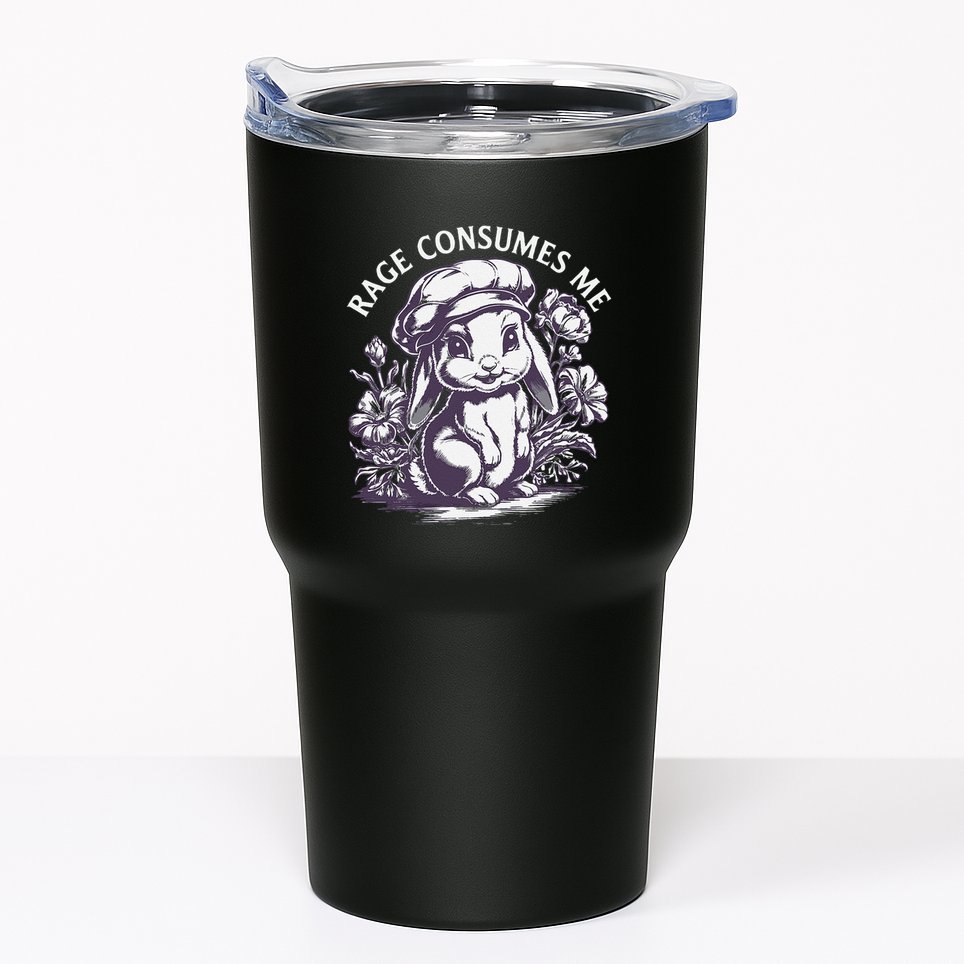 Rage Consumes Me Cute Funny Baby Bunny Flower Meme Tumbler