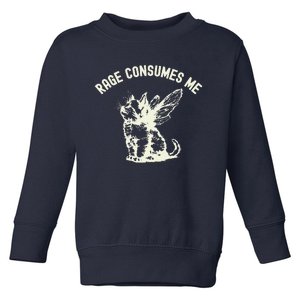 Rage Consumes Me Cat Flower Cute Kitty Cat Meme Toddler Sweatshirt