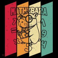 Retro Capybara Math Student Vintage Mathemetician Mathybara Button