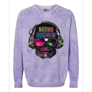 Retro Cool Music Skull Design Apparel Colorblast Crewneck Sweatshirt