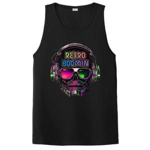 Retro Cool Music Skull Design Apparel PosiCharge Competitor Tank