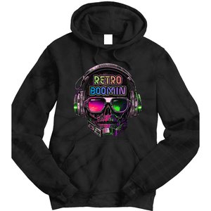 Retro Cool Music Skull Design Apparel Tie Dye Hoodie