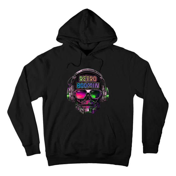 Retro Cool Music Skull Design Apparel Tall Hoodie