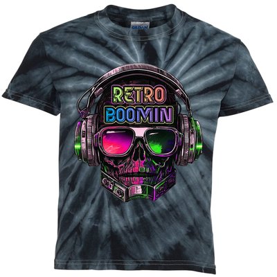 Retro Cool Music Skull Design Apparel Kids Tie-Dye T-Shirt