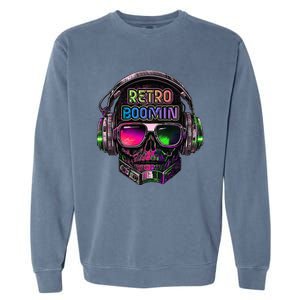 Retro Cool Music Skull Design Apparel Garment-Dyed Sweatshirt