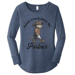 Rage Consumes Me Partner Funny Western Cowboy Cat Women's Perfect Tri Tunic Long Sleeve Shirt