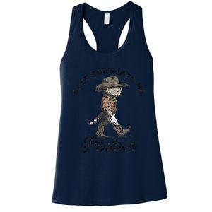 Rage Consumes Me Partner Funny Western Cowboy Cat Women's Racerback Tank