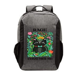 Rage Consumes Me Cat Flowers Meme Vector Backpack