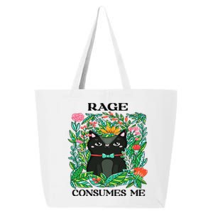 Rage Consumes Me Cat Flowers Meme 25L Jumbo Tote