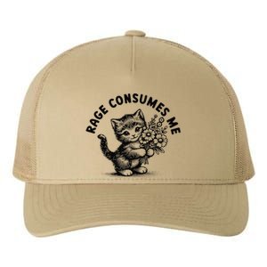 Rage Consumes Me Cat Funny Hilarious Kitten Meme Yupoong Adult 5-Panel Trucker Hat