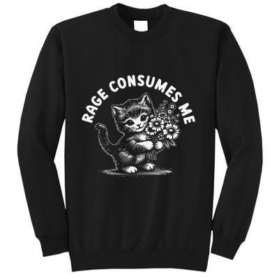Rage Consumes Me Cat Funny Hilarious Kitten Meme Sweatshirt