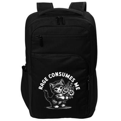 Rage Consumes Me Cat Funny Hilarious Kitten Meme Impact Tech Backpack