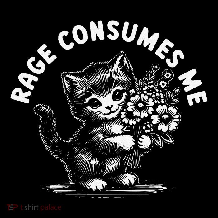 Rage Consumes Me Cat Funny Hilarious Kitten Meme Sustainable Bucket Hat