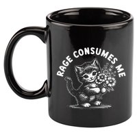 Rage Consumes Me Cat Funny Hilarious Kitten Meme 11oz C Handle Ceramic Mug