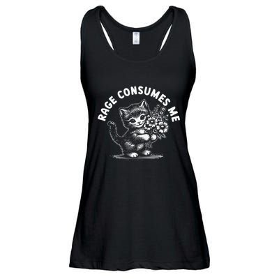 Rage Consumes Me Cat Funny Hilarious Kitten Meme Ladies Essential Flowy Tank