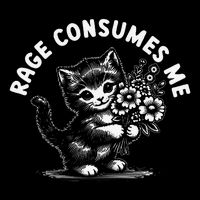 Rage Consumes Me Cat Funny Hilarious Kitten Meme 16 in Basic Backpack