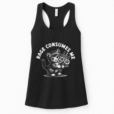 Rage Consumes Me Cat Funny Hilarious Kitten Meme Womens Tank Top