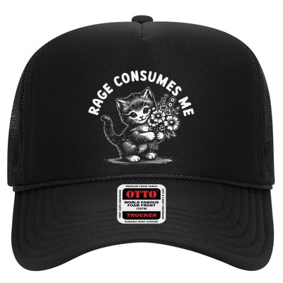 Rage Consumes Me Cat Funny Hilarious Kitten Meme Trucker Hat