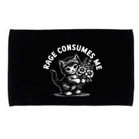 Rage Consumes Me Cat Funny Hilarious Kitten Meme Microfiber Hand Towel