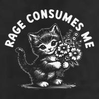 Rage Consumes Me Cat Funny Hilarious Kitten Meme Microfiber Hand Towel