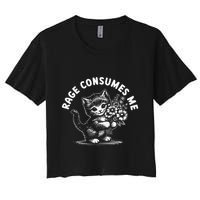 Rage Consumes Me Cat Funny Hilarious Kitten Meme Crop Top