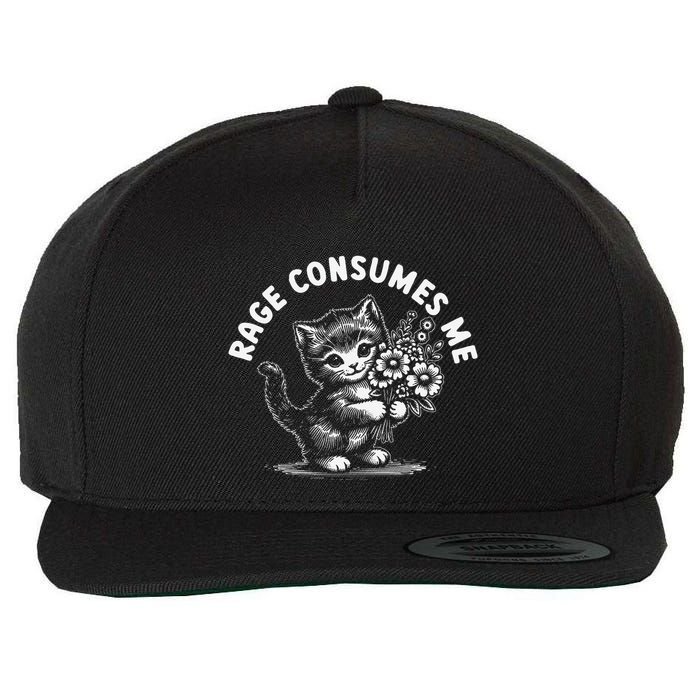 Rage Consumes Me Cat Funny Hilarious Kitten Meme Wool Snapback Cap