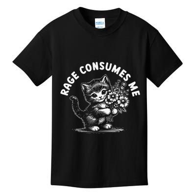 Rage Consumes Me Cat Funny Hilarious Kitten Meme Kids T-Shirt