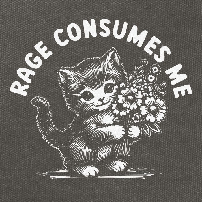 Rage Consumes Me Cat Funny Hilarious Kitten Meme Cotton Canvas Backpack