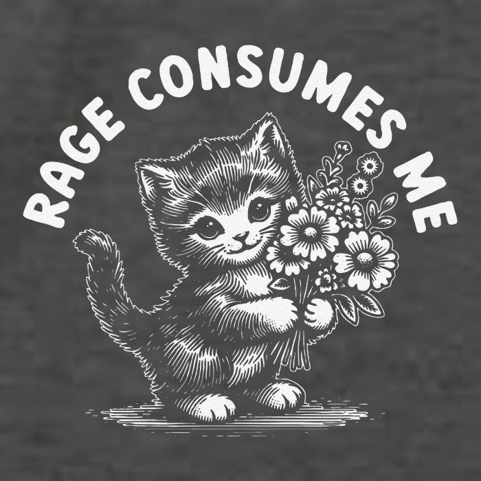 Rage Consumes Me Cat Funny Hilarious Kitten Meme Vector Backpack