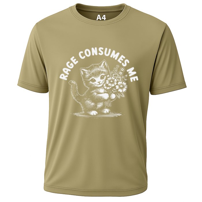 Rage Consumes Me Cat Funny Hilarious Kitten Meme Cooling Performance Crew T-Shirt